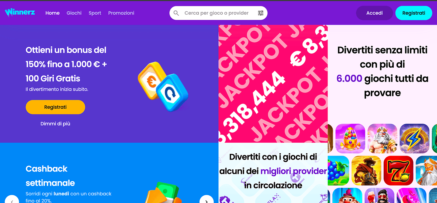 Winnerz casino online senza documenti